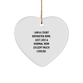 Court Reporter Gifts from Mom, Vibrant Heart Ornament for Christmas - Funny Quote Inside, Unique Court Reporter Mom Gifts for Family, Friends, or Coworkers - Image 1